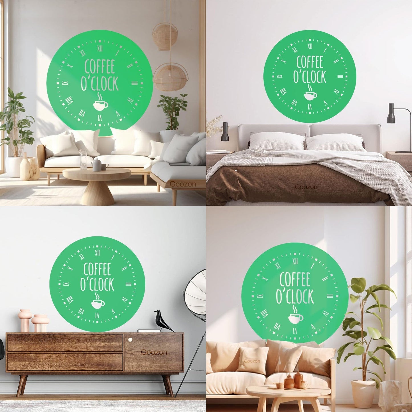 Fine Carving Stickers Coffee Time House Clock Good Morning Break Room Multi Color Selection