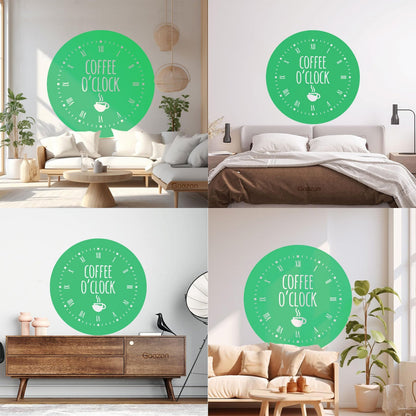 Fine Carving Stickers Coffee Time House Clock Good Morning Break Room Multi Color Selection