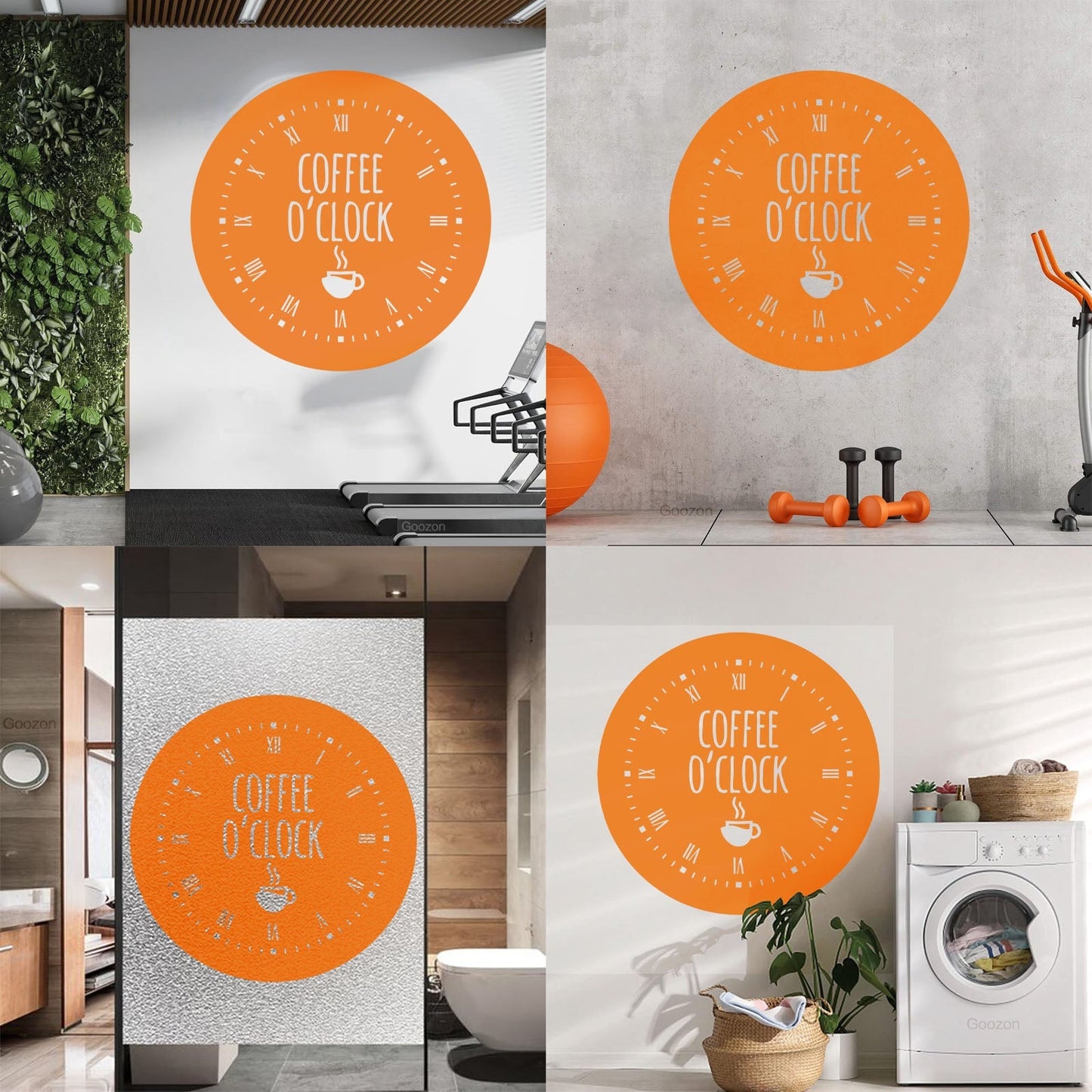 Fine Carving Stickers Coffee Time House Clock Good Morning Break Room Multi Color Selection