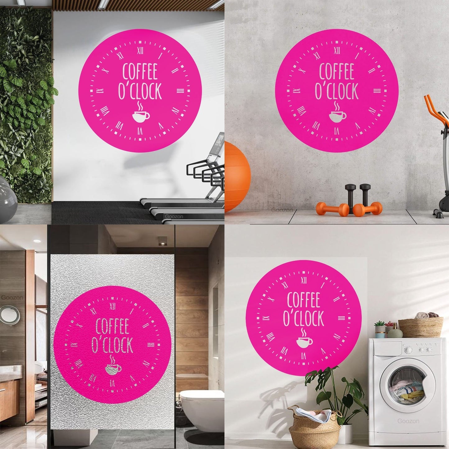 Fine Carving Stickers Coffee Time House Clock Good Morning Break Room Multi Color Selection