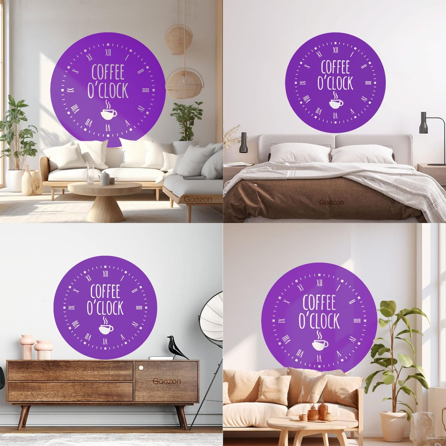 Fine Carving Stickers Coffee Time House Clock Good Morning Break Room Multi Color Selection