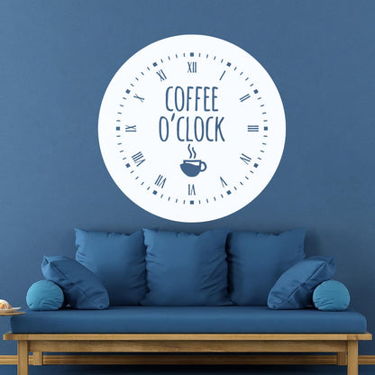 Fine Carving Stickers Coffee Time House Clock Good Morning Break Room Multi Color Selection