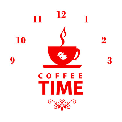 Wall Stickers Coffee Time Clock Shop Coffee Lover Equipped With Transfer Film Kit