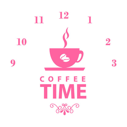 Wall Stickers Coffee Time Clock Shop Coffee Lover Equipped With Transfer Film Kit