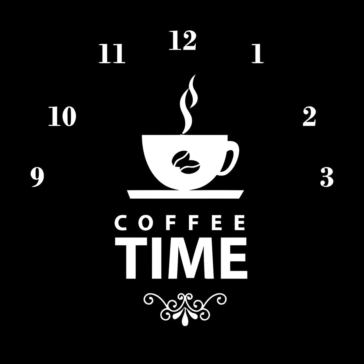 Wall Stickers Coffee Time Clock Shop Coffee Lover Equipped With Transfer Film Kit