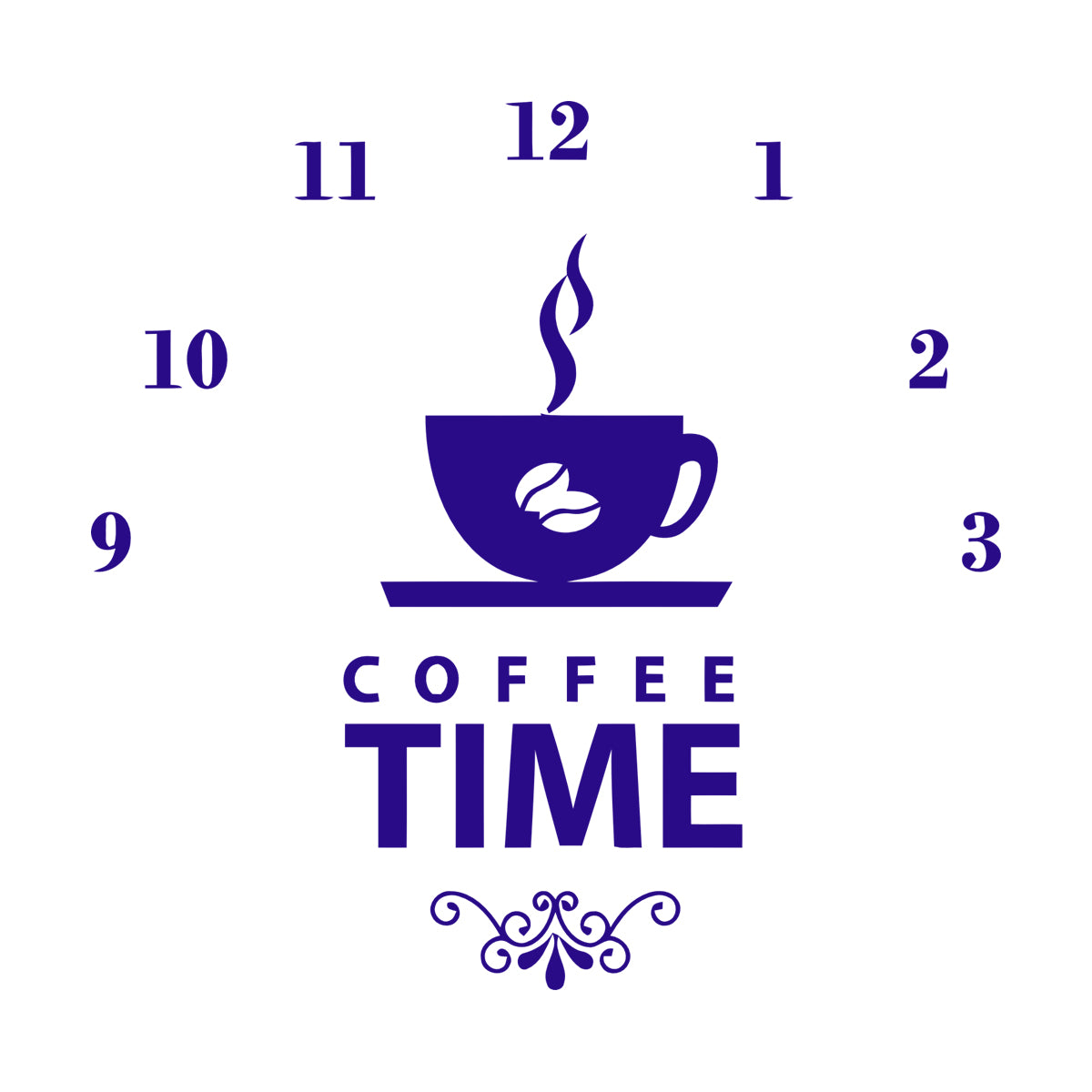 Wall Stickers Coffee Time Clock Shop Coffee Lover Equipped With Transfer Film Kit
