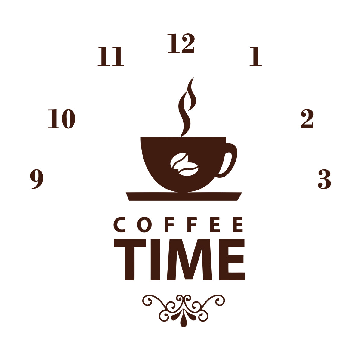 Wall Stickers Coffee Time Clock Shop Coffee Lover Equipped With Transfer Film Kit