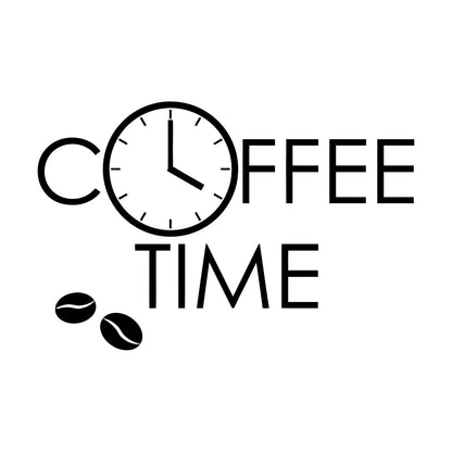 Fine Carving Decals Coffee Time Coffee Beans House Cafe Logo Clock Easy Installation