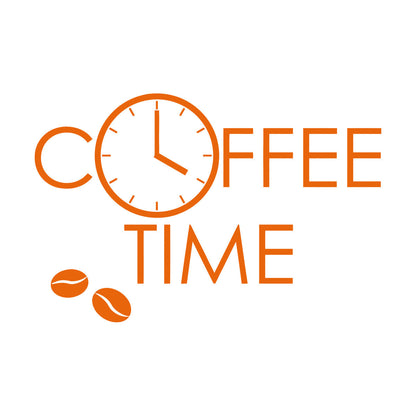 Fine Carving Decals Coffee Time Coffee Beans House Cafe Logo Clock Easy Installation