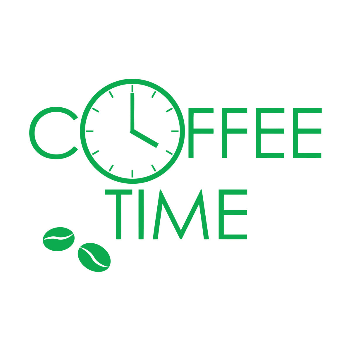 Fine Carving Decals Coffee Time Coffee Beans House Cafe Logo Clock Easy Installation