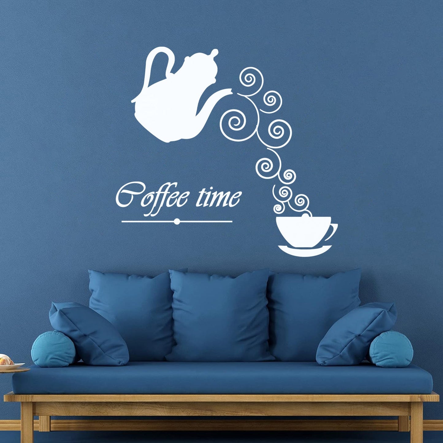 Coffee Time Logo Kettle Cup Hot Drink Lettering Decals Waterproof