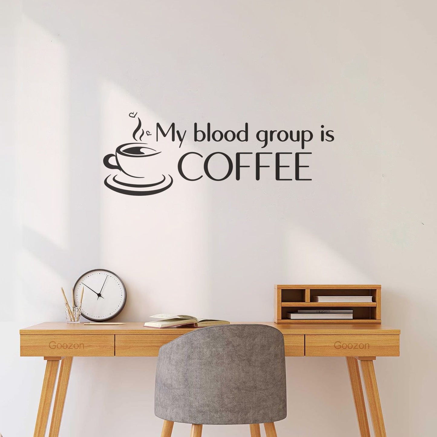 Wall Decals Pvc Coffee Time My Blood Group Is Coffee Funny Quote It Won'T Fall Off