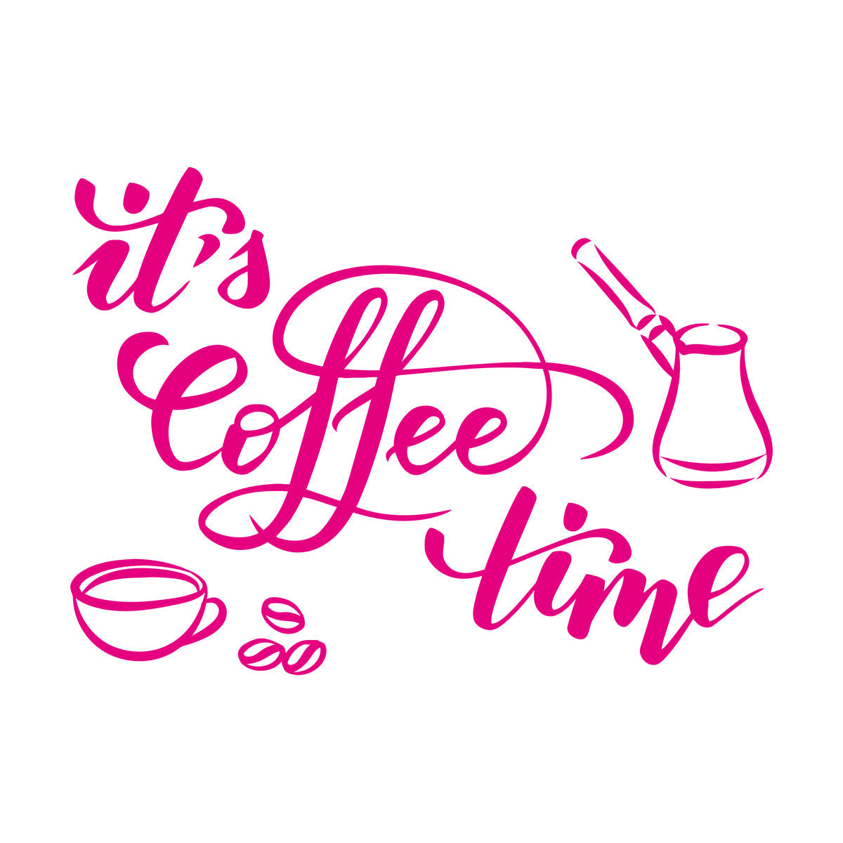 Lettering Stickers Coffee Time Words Cup Coffee Bean Cafe Break Room Personalized Customization