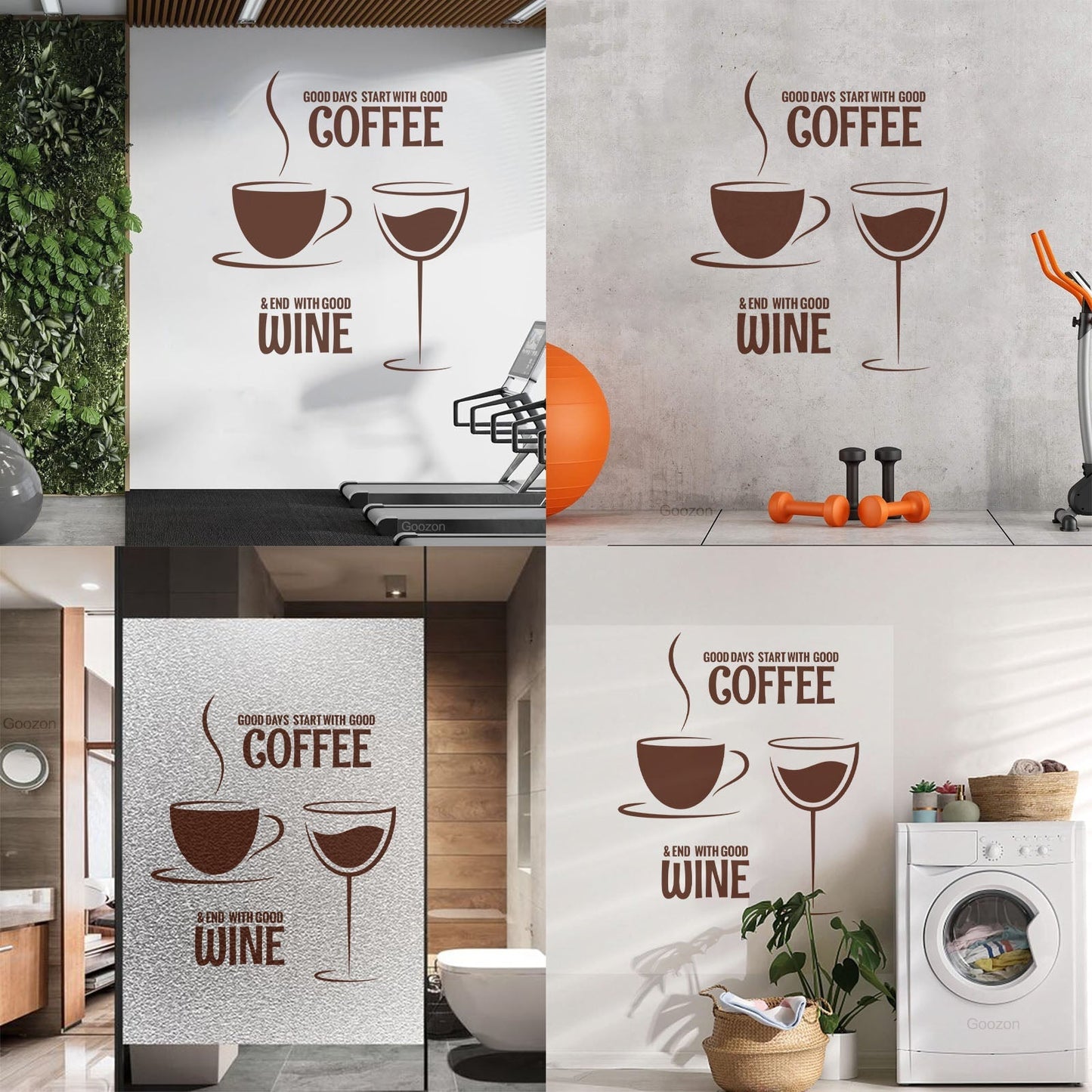 Wall Decals Coffee Wine Quote Restaurant Kitchen Dining Room Wall Beautification