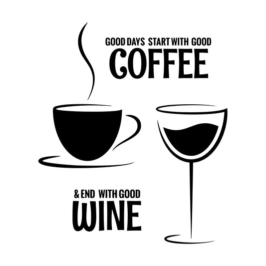 Wall Decals Coffee Wine Quote Restaurant Kitchen Dining Room Wall Beautification