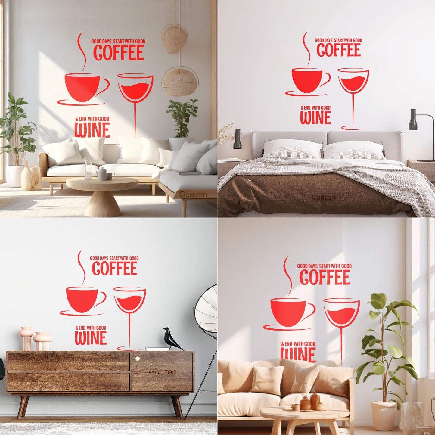 Wall Decals Coffee Wine Quote Restaurant Kitchen Dining Room Wall Beautification