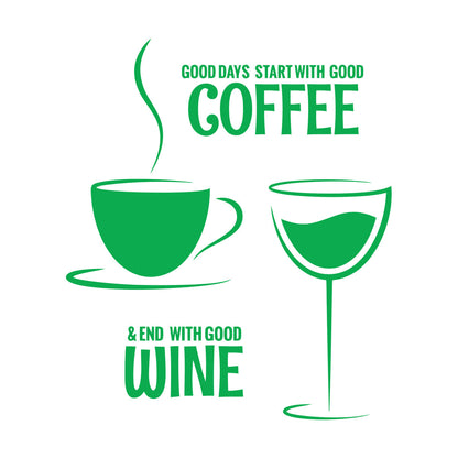 Wall Decals Coffee Wine Quote Restaurant Kitchen Dining Room Wall Beautification