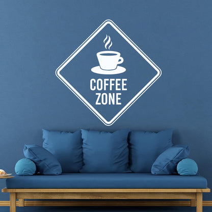 Vinyl Wall Decals Coffee Zone Cage Phrase Cafeteria Cup Car Body Decoration
