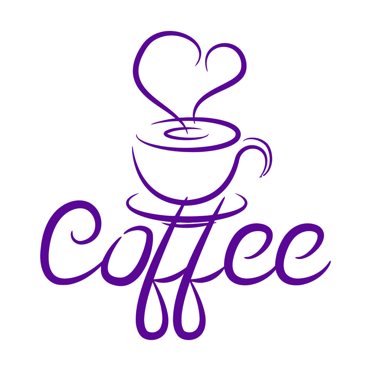 Engraving Decals Cup Coffee Drawing Heart Coffee House Cafe Window Decals