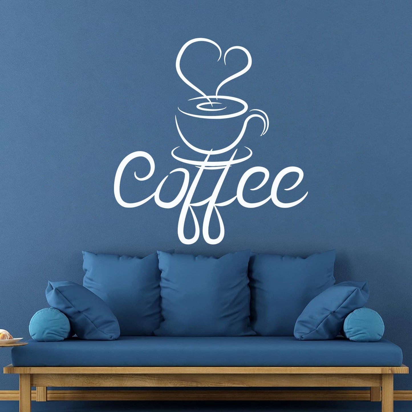 Engraving Decals Cup Coffee Drawing Heart Coffee House Cafe Window Decals