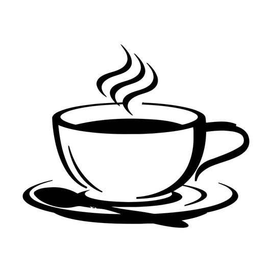 Mural And Wall Vinyl Decal Cup Coffee House Original Taste Cafe Kitchen Glass Stickers