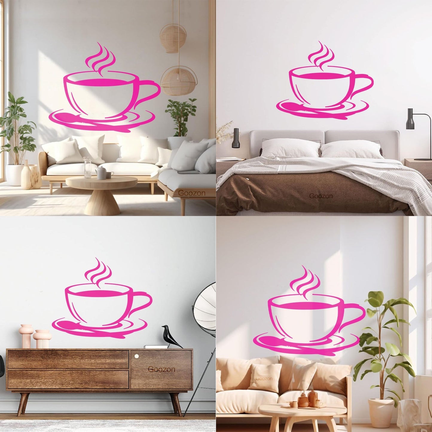 Mural And Wall Vinyl Decal Cup Coffee House Original Taste Cafe Kitchen Glass Stickers