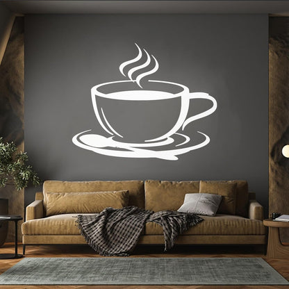 Mural And Wall Vinyl Decal Cup Coffee House Original Taste Cafe Kitchen Glass Stickers