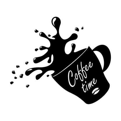 Wall Stickers Paster Paper Cup Of Coffee House Bean Coffee Time Shop Store Decoration