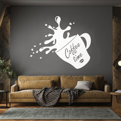 Wall Stickers Paster Paper Cup Of Coffee House Bean Coffee Time Shop Store Decoration