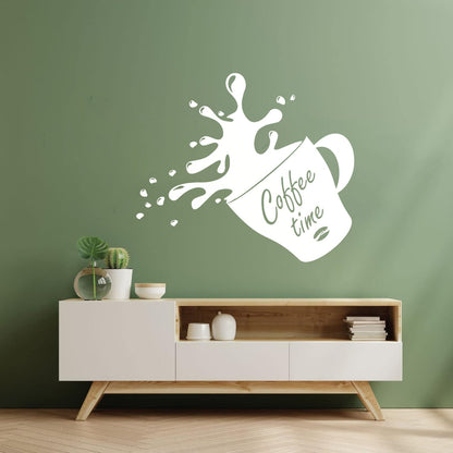 Wall Stickers Paster Paper Cup Of Coffee House Bean Coffee Time Shop Store Decoration