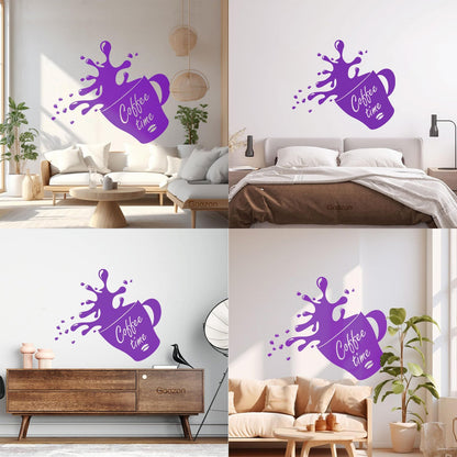 Wall Stickers Paster Paper Cup Of Coffee House Bean Coffee Time Shop Store Decoration