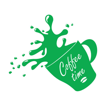 Wall Stickers Paster Paper Cup Of Coffee House Bean Coffee Time Shop Store Decoration