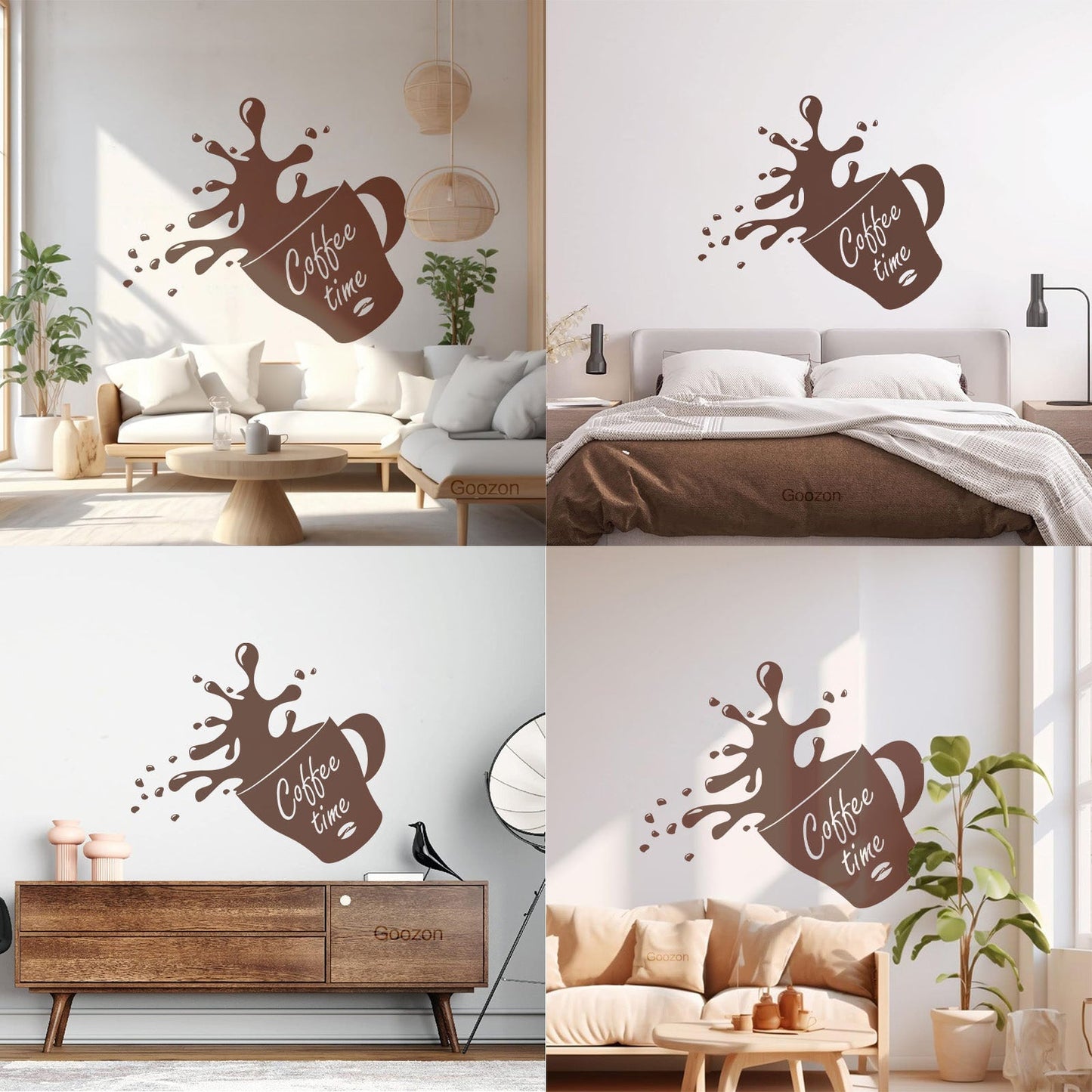 Wall Stickers Paster Paper Cup Of Coffee House Bean Coffee Time Shop Store Decoration