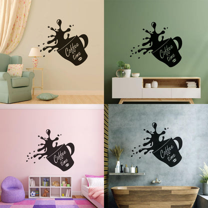 Wall Stickers Paster Paper Cup Of Coffee House Bean Coffee Time Shop Store Decoration