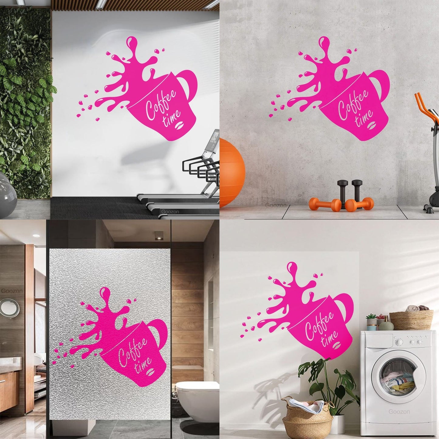 Wall Stickers Paster Paper Cup Of Coffee House Bean Coffee Time Shop Store Decoration