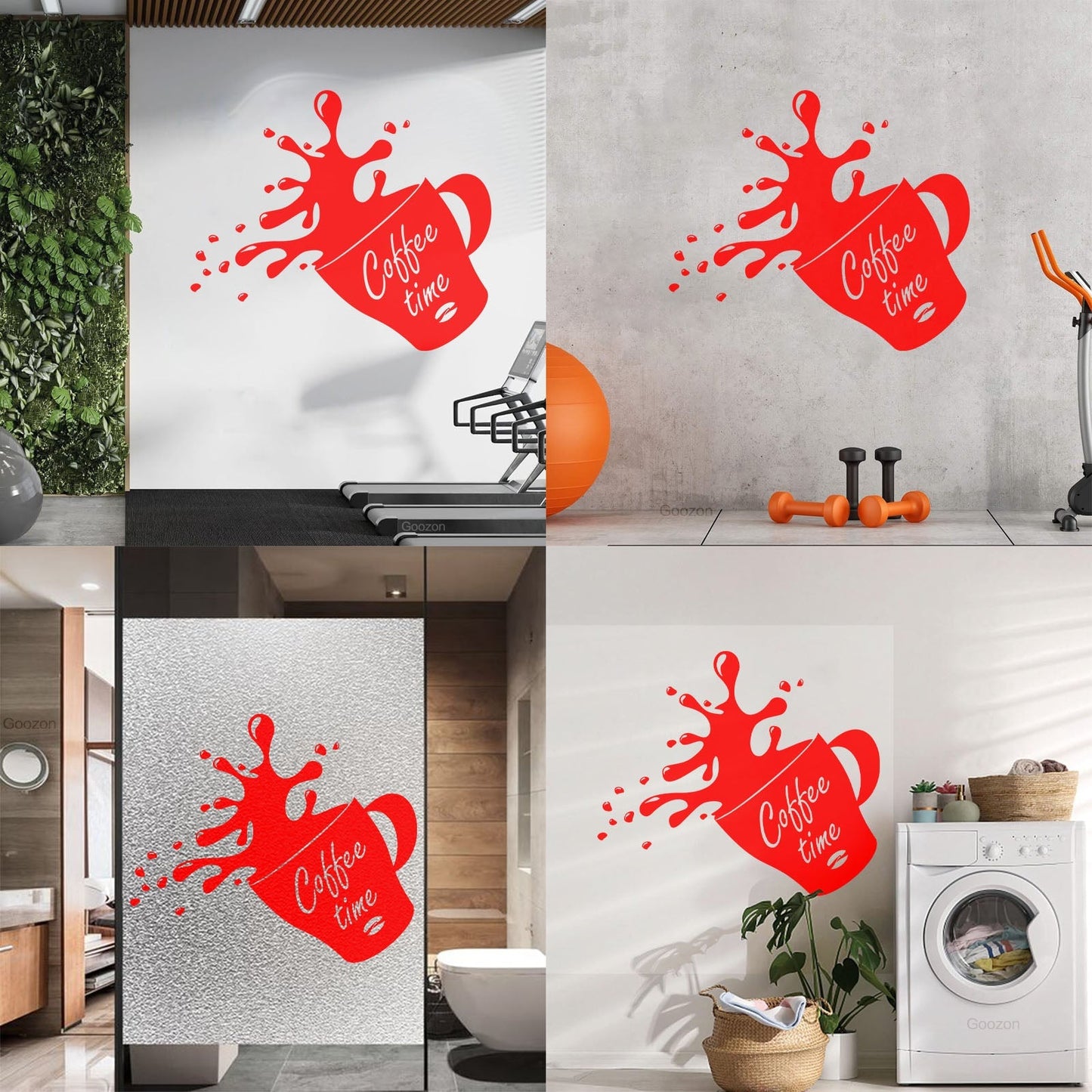 Wall Stickers Paster Paper Cup Of Coffee House Bean Coffee Time Shop Store Decoration