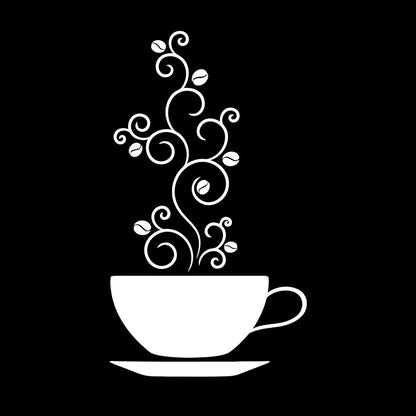 Wall Vinyl Sticker Decor Cup Of Coffee Bean Tattoo Culture