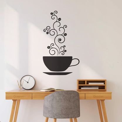 Wall Vinyl Sticker Decor Cup Of Coffee Bean Tattoo Culture