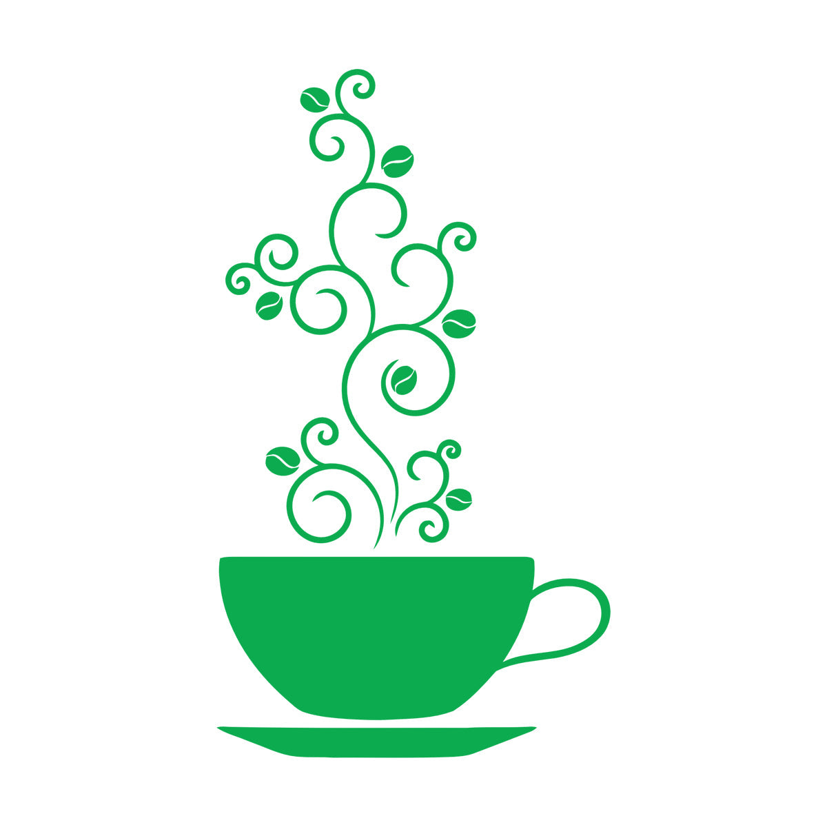 Wall Vinyl Sticker Decor Cup Of Coffee Bean Tattoo Culture