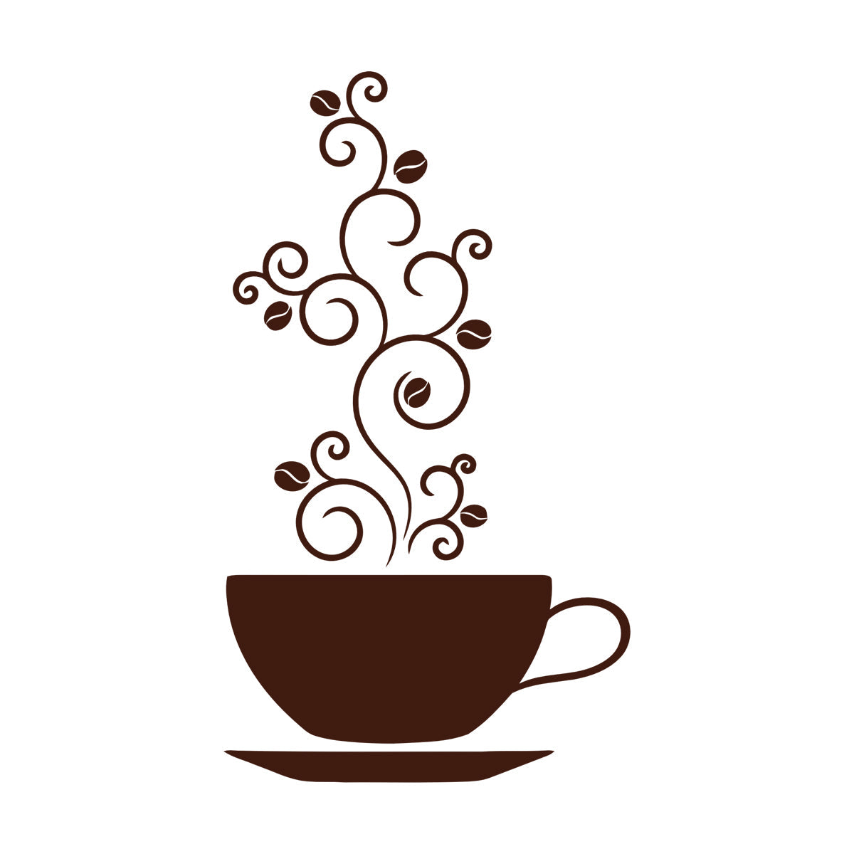 Wall Vinyl Sticker Decor Cup Of Coffee Bean Tattoo Culture