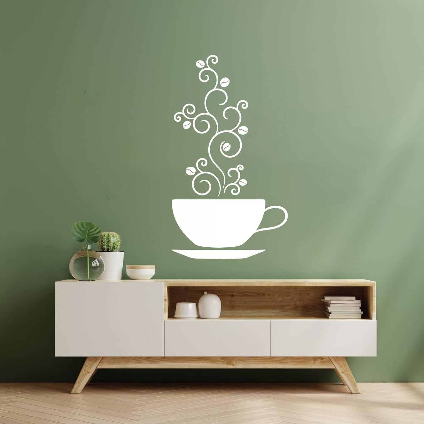 Wall Vinyl Sticker Decor Cup Of Coffee Bean Tattoo Culture