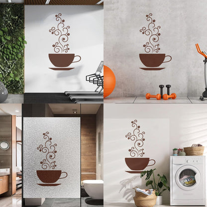 Wall Vinyl Sticker Decor Cup Of Coffee Bean Tattoo Culture