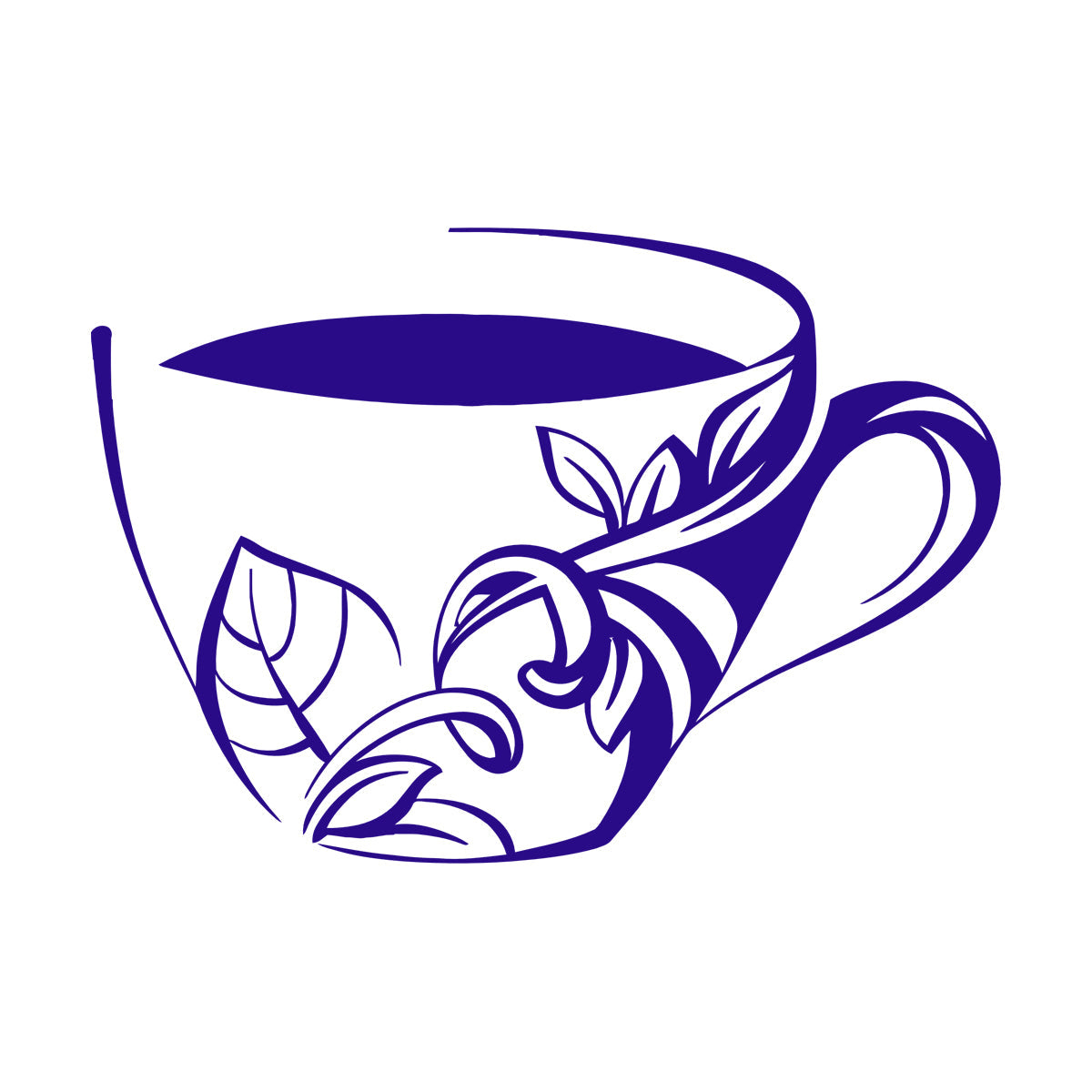 Cup Of Coffee Tea Dishes Fine Carving Stickers Removable Without Leaving Glue