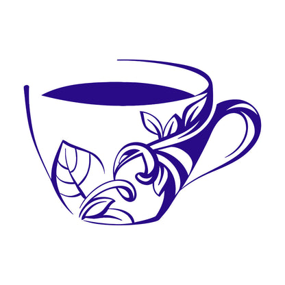 Cup Of Coffee Tea Dishes Fine Carving Stickers Removable Without Leaving Glue