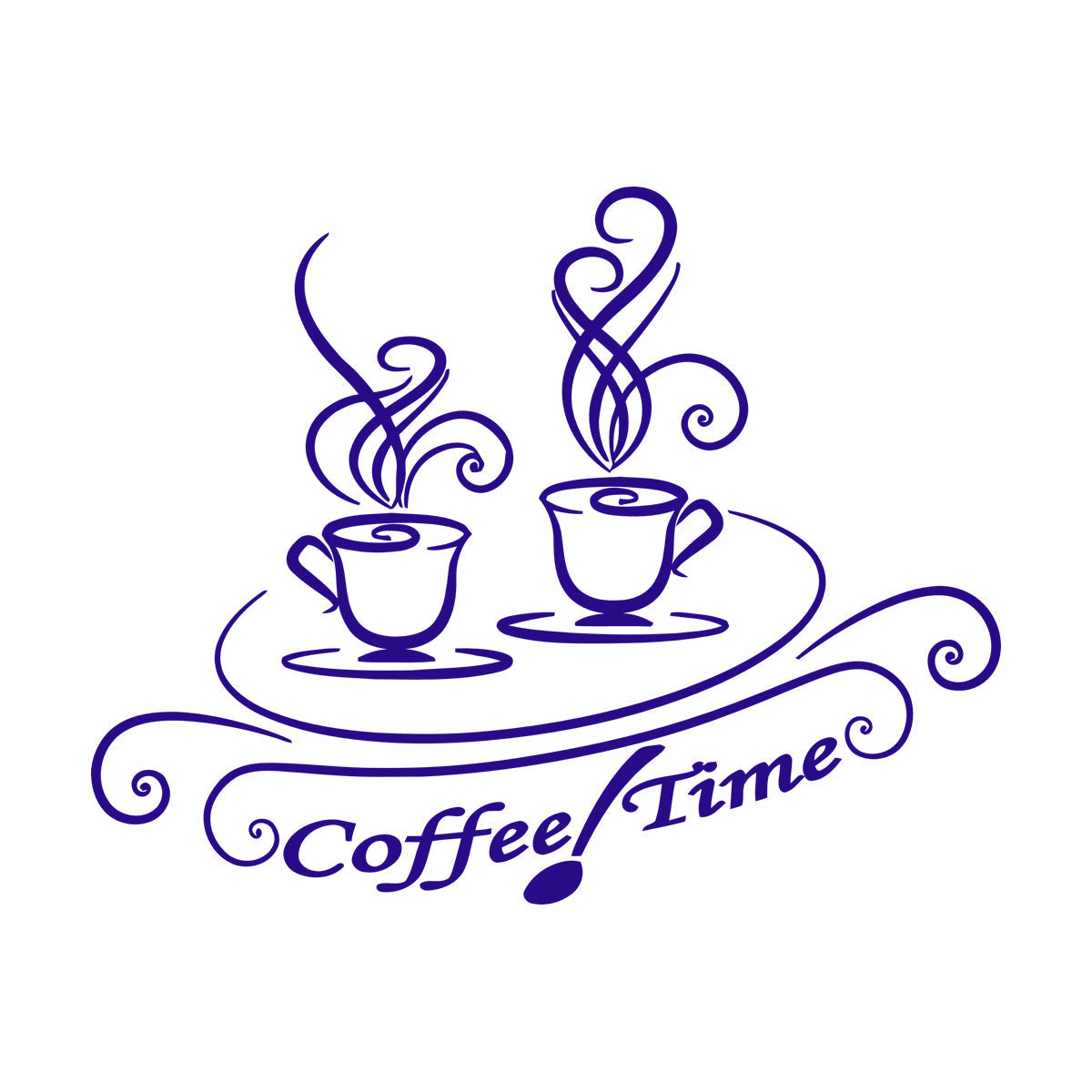 Fine Carving Decals Cups Of Coffee Time Cafe Kitchen Dining Room Do Not Damage The Wall Surface