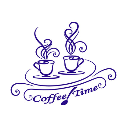 Fine Carving Decals Cups Of Coffee Time Cafe Kitchen Dining Room Do Not Damage The Wall Surface