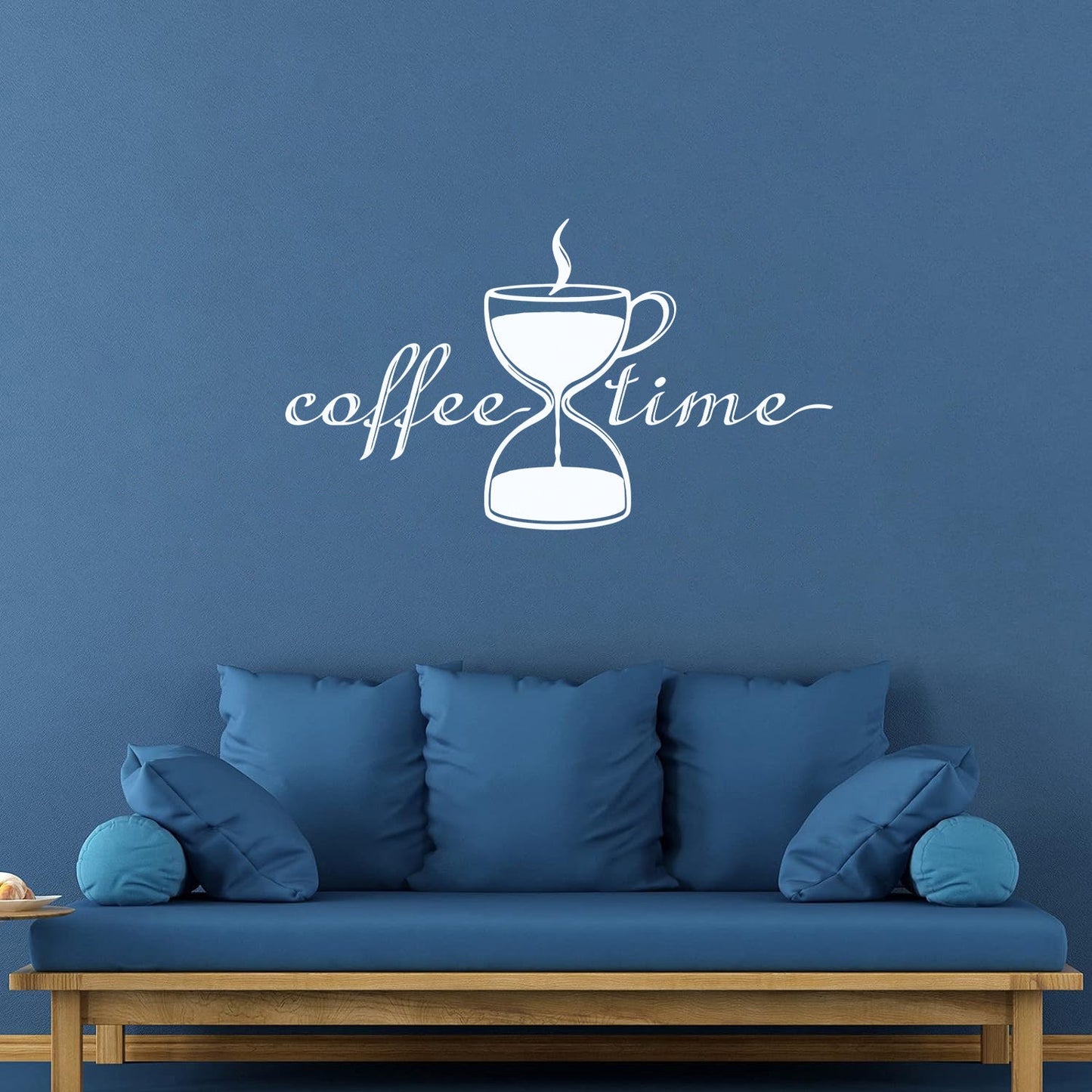 Coffee Time Break Hourglass Tea Cup Restaurant Wall Decals Pvc Art Mural Painting