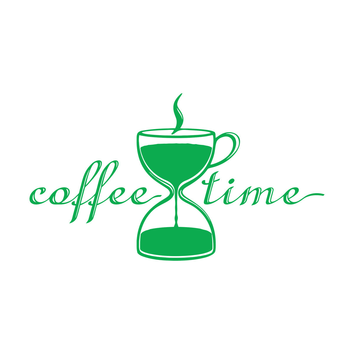 Coffee Time Break Hourglass Tea Cup Restaurant Wall Decals Pvc Art Mural Painting