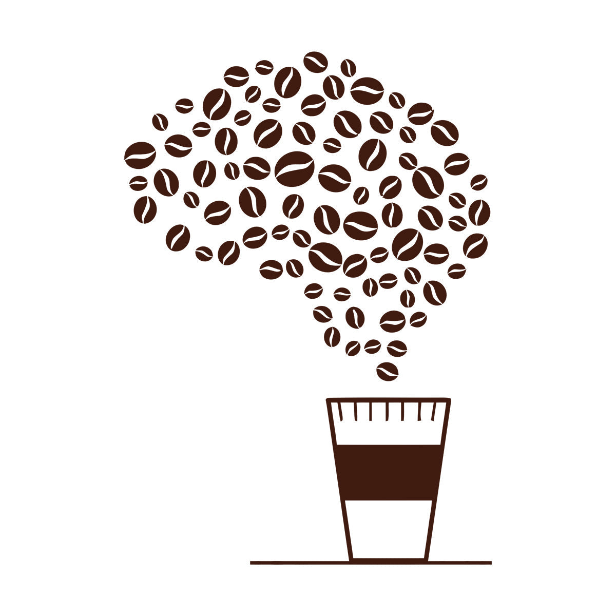 Lettering Stickers Drink Cup Of Coffee House Bean Brain Cafe Multiple Size Options