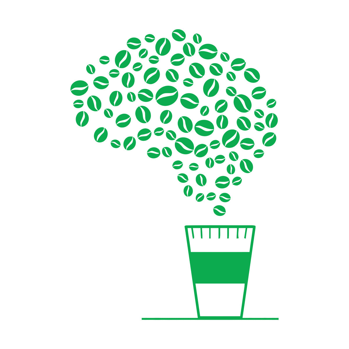 Lettering Stickers Drink Cup Of Coffee House Bean Brain Cafe Multiple Size Options